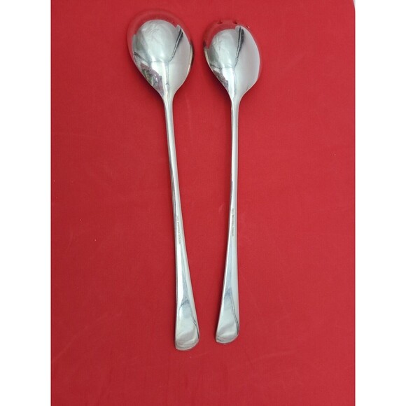 Set WA Sheffield England Serving Silver Plated Salad Spoon & Fork 10” Vintage - Picture 3 of 6